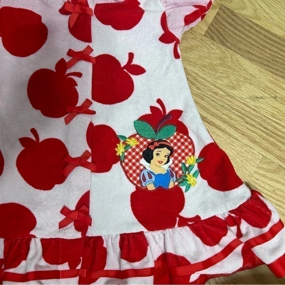 Disney Snow White Swim Cover Up Hooded Sz 4 Apples Terry Cloth Beach